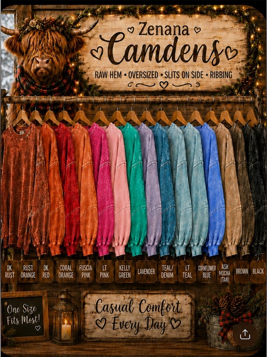 Zenana Outfitters Sweaters - ZF59–🤎🩷🧡 (17 COLORS) ZENANA “CAMDENS” OVERSIZED CREWNECK
